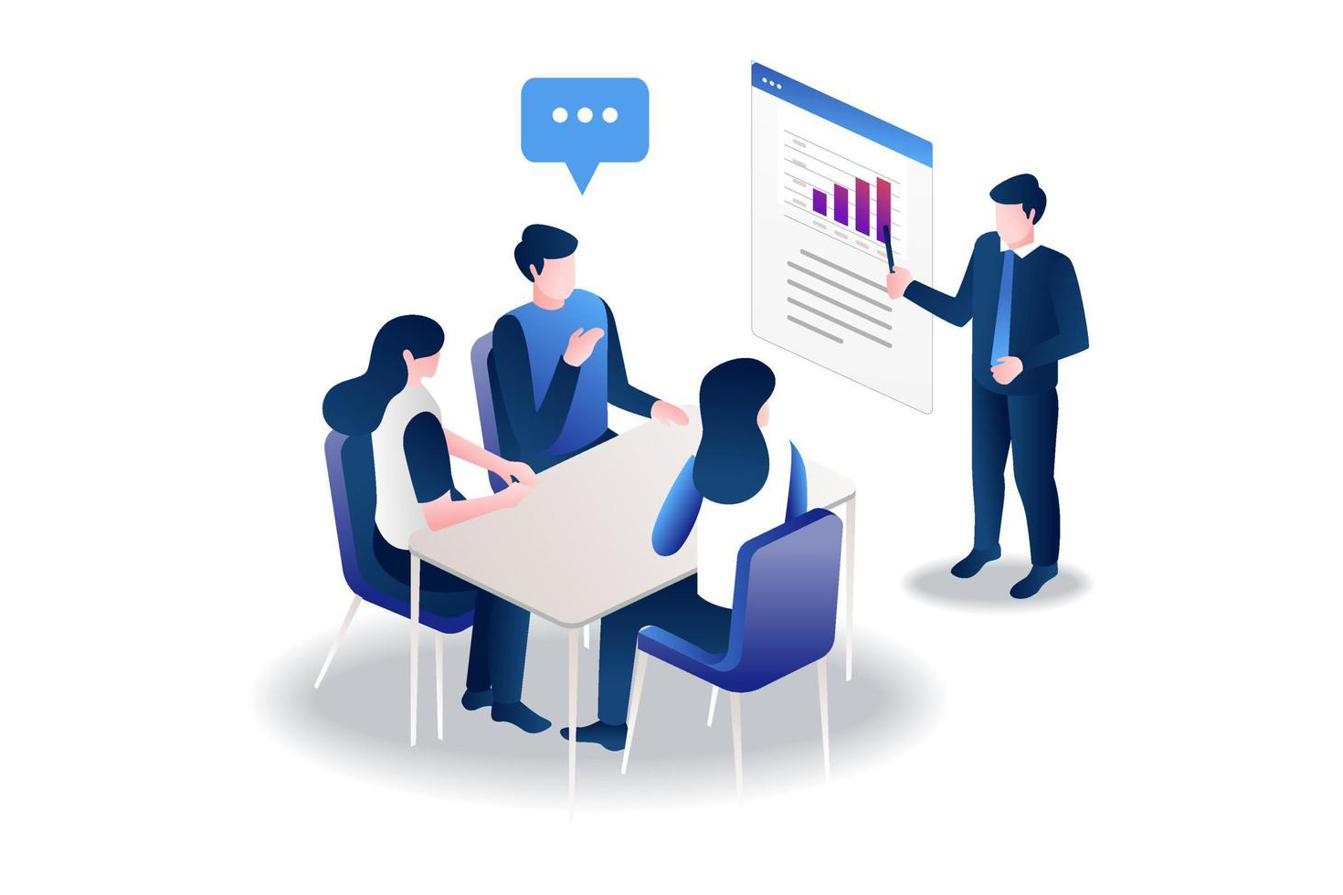 business-people-are-discussing-business-growth-and-investment-training-free-vector